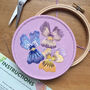 Pansy Floral Embroidery Kit, thumbnail 1 of 6