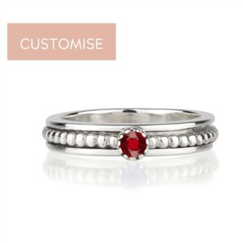 Personalised Birthstone Lalita Sterling Silver Spinning Ring, 2 of 11