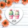 Personalised Cute Cactus Couple Love Decoration I, thumbnail 2 of 2