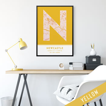 Newcastle City Map Wall Art Print, 7 of 9