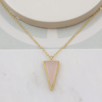 Personalised Pink Triangle Necklace, 4 of 5