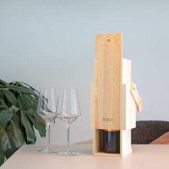 Personalised Robot Fsc Wooden Wine Box, 3 of 6