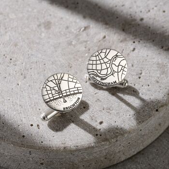 Personalised Sterling Silver Map Cufflinks, 2 of 5