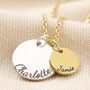 Personalised Double Disc Charm Necklace, thumbnail 3 of 11