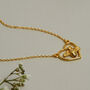 Bee Love Heart Necklace 18ct Gold Plated Eco 925 Silver, thumbnail 1 of 4