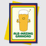 Ale Pun Amazing Grandad Beer Birthday Fathers Day Card, thumbnail 3 of 3