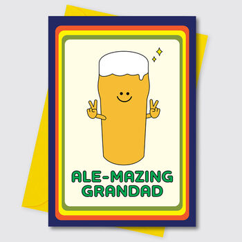 Ale Pun Amazing Grandad Beer Birthday Fathers Day Card, 3 of 3