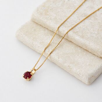 Ruby Red Swarovski Crystal Single Stone Necklace, 6 of 7