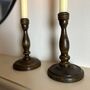 Pair Of Vintage Turned Wooden Candlestick Holders, thumbnail 4 of 6