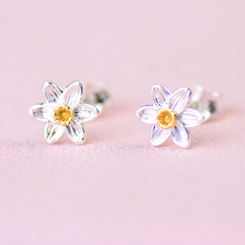 Silver And Gold Daffodil Stud Earrings, 4 of 7