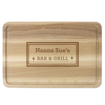 Personalised Bar And Grill Wooden Chopping Board, 4 of 4