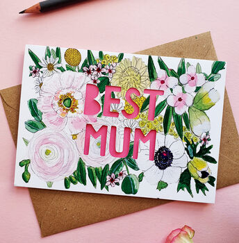 Best Mum Paper Cut Card, 2 of 2