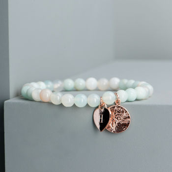 Personalised 18ct Rose Gold Plated Agate Bracelet, 5 of 8