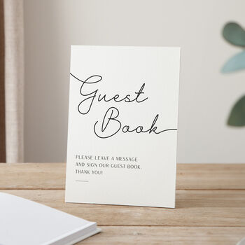 Minimal Script Personalised Initials Wedding Guest Book, 3 of 3
