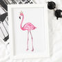 Pink Flamingo Print Unframed, thumbnail 4 of 6