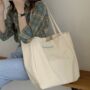 Extra Large Pastel Canvas Shoulder Tote Bag For School, thumbnail 5 of 9