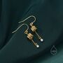 Sterling Silver Lily Of The Valley With Pearl Dangle Earrings, thumbnail 6 of 10