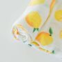 Muslin Square Baby Shower Burp Cloth Lemon Set Of Three, thumbnail 5 of 5