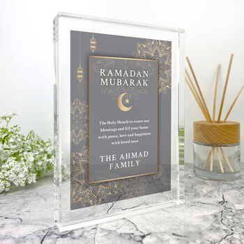 Personalised Ramadan Mubarak Giant Crystal Block 19.5cm X 14cm, 5 of 11