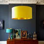 Acid Yellow Cotton Lampshades With Gold Lining, thumbnail 2 of 9