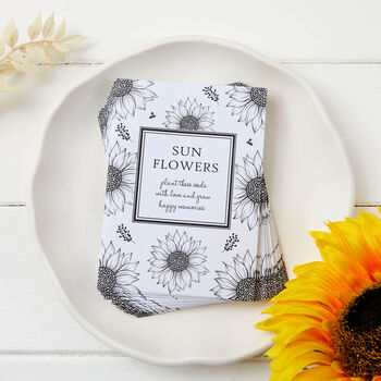 10 Sunflower Seed Packet Funeral Favours, 2 of 2