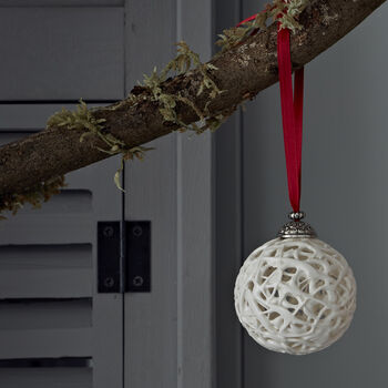 Hand Crafted Tangled Web Ceramic Bauble, 6 of 7