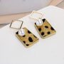 Leopard Print Faux Fur Earrings Gold Plated, thumbnail 1 of 6