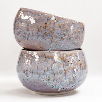 Handmade Lavender Dolor Porcelain Bowl With Glaze Drips, 5 of 5
