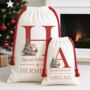 Santa Initial Christmas Sack, thumbnail 1 of 2