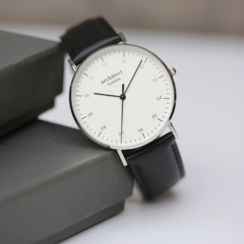 Men`s Minimalist Personalised Watch Architect Zephyr, 4 of 4
