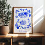 Scenes Of Florence, Italy Blue Tile Inspired Travel Print, thumbnail 8 of 12