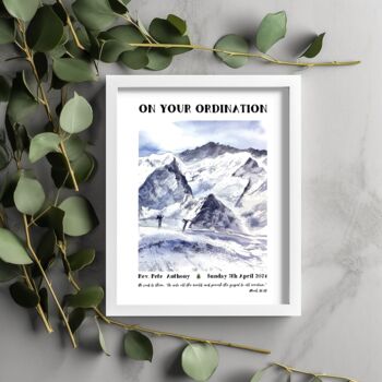 Personalised Ordination Mountains Print Ordination Gift, 3 of 4
