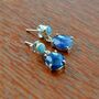 Turquoise Sapphire Silver Earrings, thumbnail 4 of 6