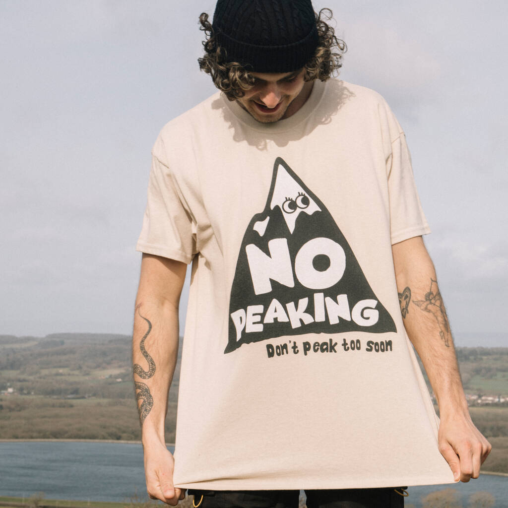 No Peaking Men's Slogan T Shirt By Batch1 | notonthehighstreet.com