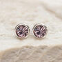 Sterling Silver June Alexandrite Birthstone Stud Earrings, thumbnail 5 of 9