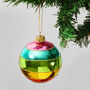 G Decor Sparkling Rainbow Glass Christmas Tree Bauble, thumbnail 1 of 4