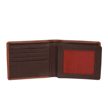 Men's Rfid Protected Tan And Brown Leather Wallet, 2 of 3