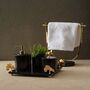 Luxury Black Marble Ginkgo Bathroom Set With Towel Holder, thumbnail 1 of 4