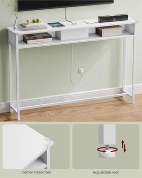 Slim Console Table Console Table With Charging Station, 7 of 8