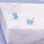 Sterling Silver Tiny Opal Marquise Stud Earrings, thumbnail 2 of 8