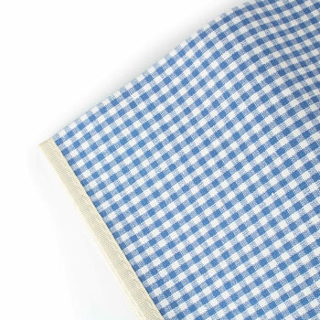 Personalised Blue And White Gingham Picnic Blanket, 6 of 9