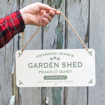 Personalised Hanging Metal Garden Shed Sign, 4 of 9
