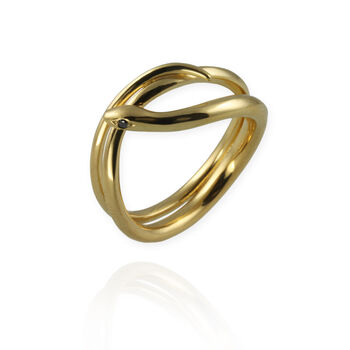 9ct Gold Coiled Snake Ring With Optional Diamonds, 6 of 12
