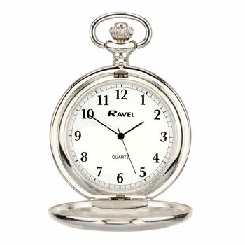 Classic Silver Polished Steel Ravel Pocket Watch, 2 of 2