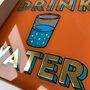Drink Water Personalised Letter Gold And Glass Sign, thumbnail 4 of 6