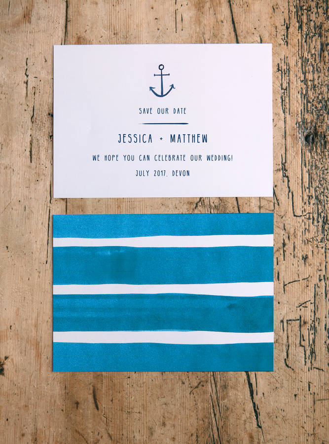 Nautical Sailing Wedding Save The Date Cards, 1 of 3