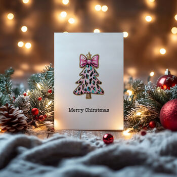 Cool Pink Christmas Card Pack Four, 2 of 3