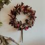 Red And Green Dried Flower Wreath, thumbnail 1 of 1