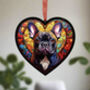 French Bulldog Stained Glass Effect Heart Suncatcher, thumbnail 2 of 7