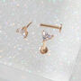 14 Carat Gold Facet Tragus, Solid Gold Labret Earring, thumbnail 1 of 7